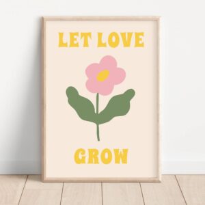 Let Love Grow Retro Print: A4