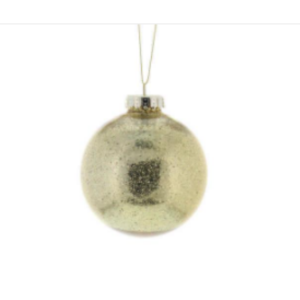 8cm gold glitter glastic ball