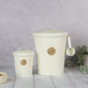 Scruffs Cantina Steel Pet Food Storage Canister 7L, Cream
