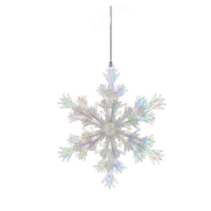 14cm clear iridescent acrylic snowflake