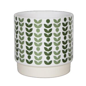 Retro Floral Pot Green H7Cm D7Cm