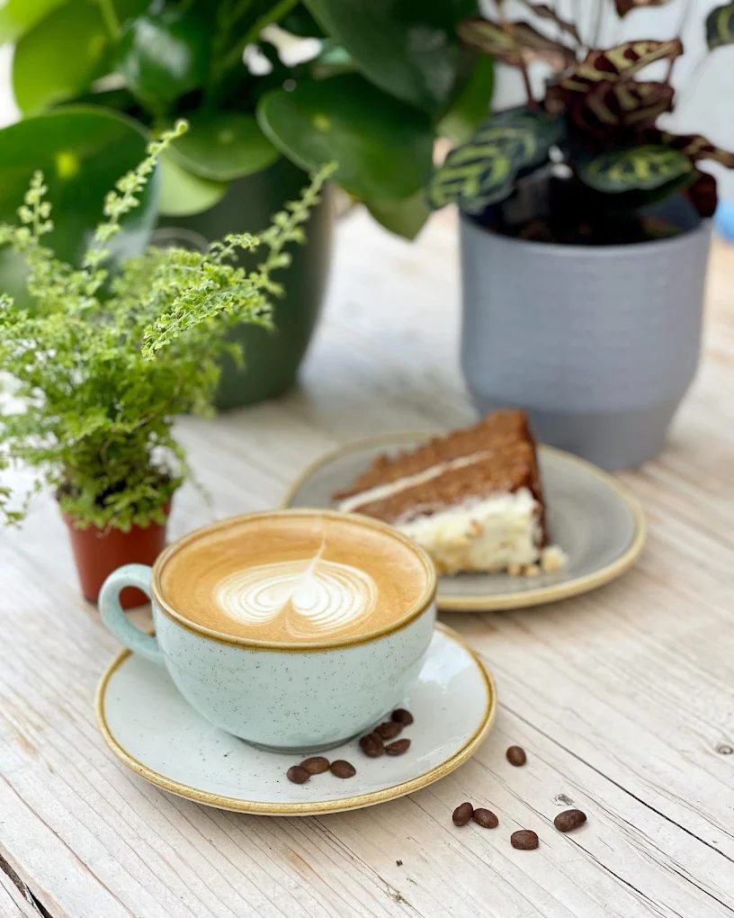 Cake and coffee at Bakehouse Kitchen, Stone Cross