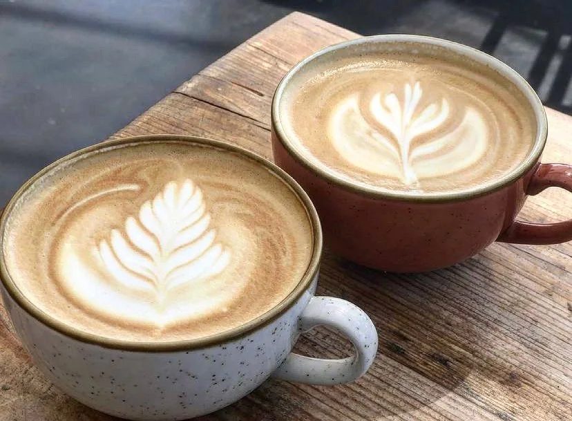 Lattes on the counter at Bakehouse Kitchen