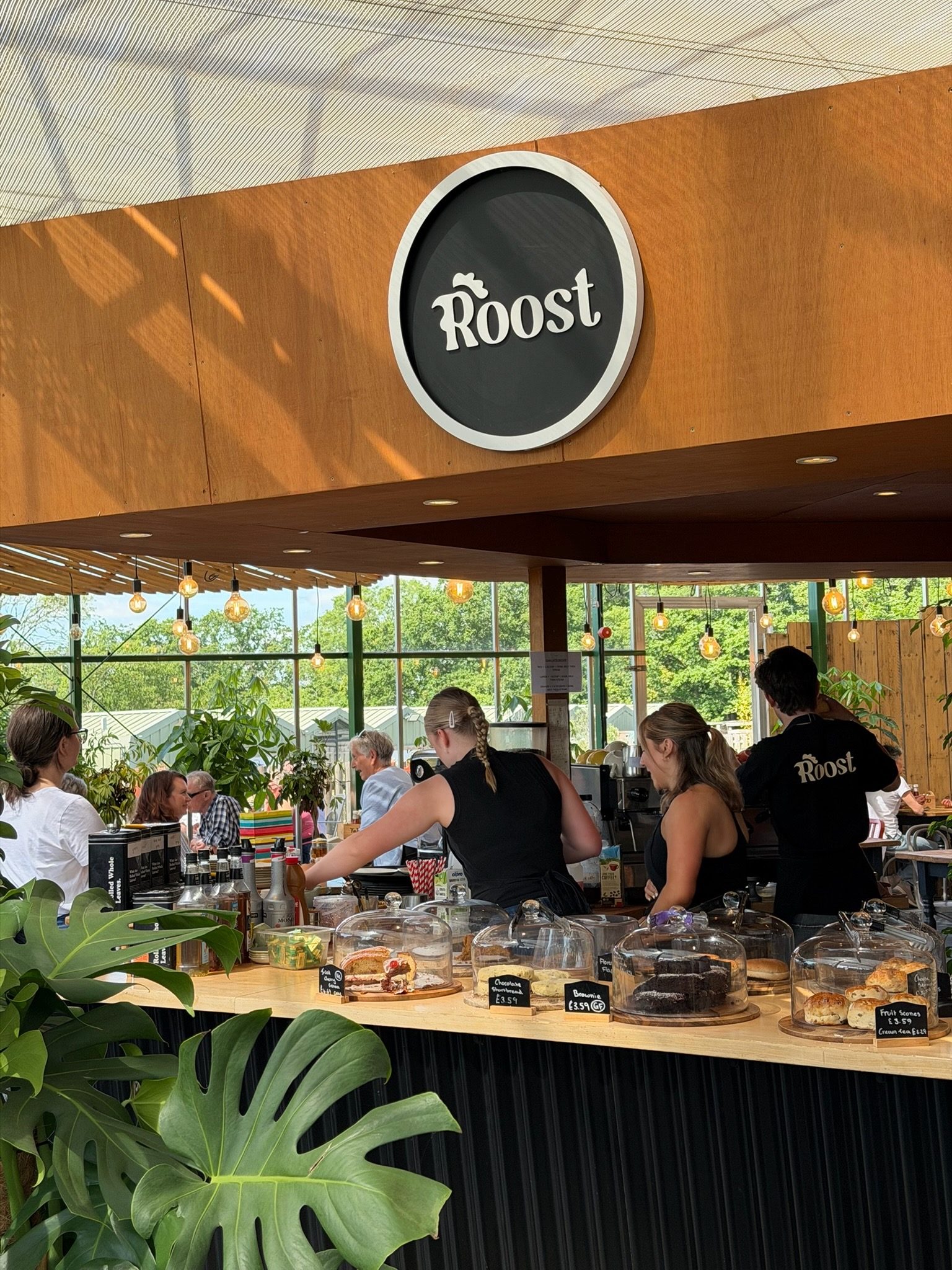 The counter at Roost, Scaynes Hill, with the Roost sign above
